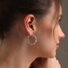 925 Sterling Silver Antique Wire Wrapped Round Click-Top Hoop Earrings for Women
