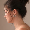 925 Sterling Silver Scroll work Hoop Earrings for Teen Women