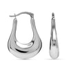 925 Sterling Silver Geometric U Shaped Minimalist Classic Rectangle Shape Chunky Click-Top Hoop Earrings for Women