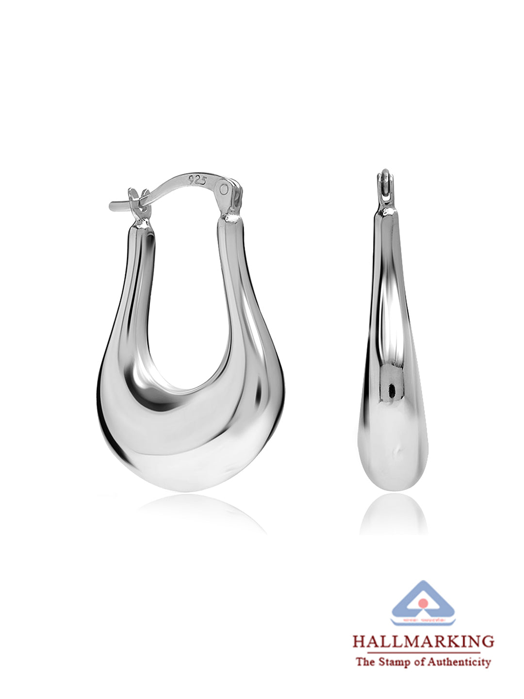 Silver Click-Top Hoop Earrings