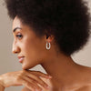925 Sterling Silver Oval Classic Handmade Click-Top Puff Hoop Earrings for Women