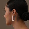 925 Sterling Silver Geometric U Shaped Minimalist Classic Rectangle Shape Chunky Click-Top Hoop Earrings for Women