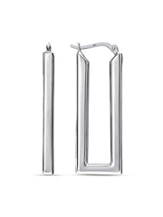 Geometric U-Shape Rectangle Click-Top Hoops