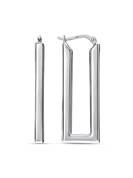 Geometric U-Shape Rectangle Click-Top Hoops