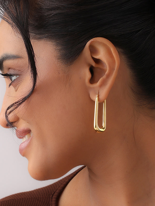 Gold Classic Nayra Hoop Earrings