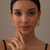 925 Sterling Silver Large Handmade Classic Rectangular Shaped Click-Top Hoop Earrings for Women