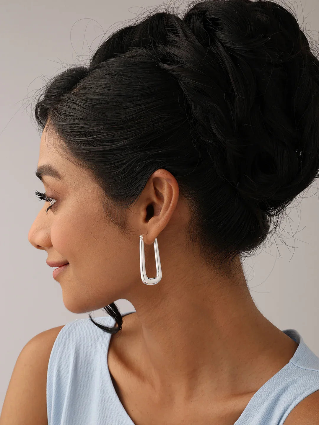 Large Handmade Rectangle Click-Top Hoops