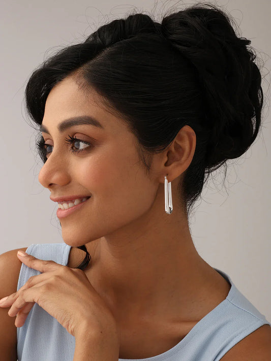 Rettangolo Handmade Click-Top Women's Hoop Earrings