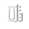 925 Sterling Silver Large Handmade Classic Rectangular Shaped Click-Top Hoop Earrings for Women