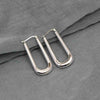 925 Sterling Silver Large Handmade Classic Rectangular Shaped Click-Top Hoop Earrings for Women