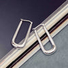 925 Sterling Silver Large Handmade Classic Rectangular Shaped Click-Top Hoop Earrings for Women