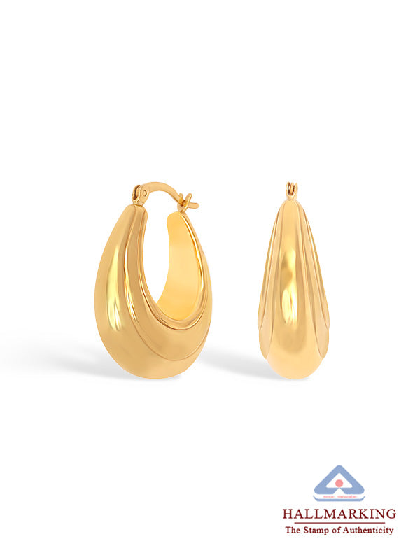Gold Oval Lightweight Shrimp Hoops