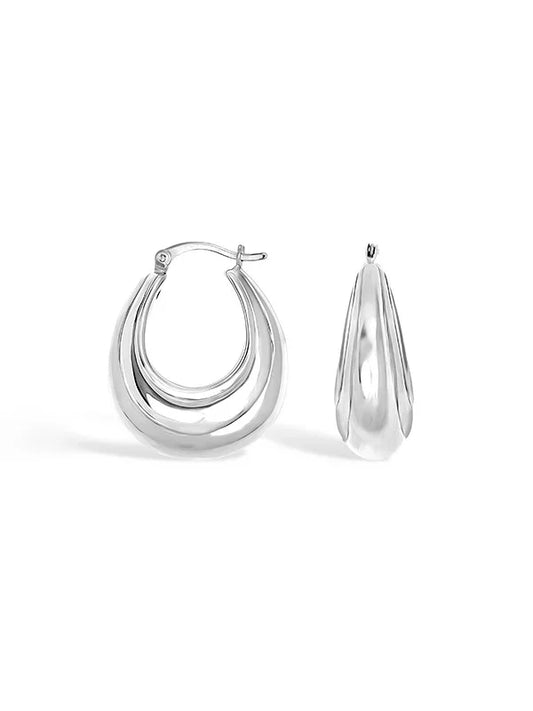 Ovale Chunky Classic Women's Hoop Earrings