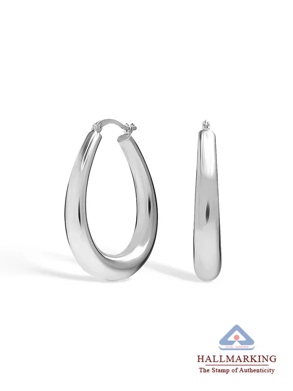 Medium Oval Puffed Shrimp Click-Top Hoops