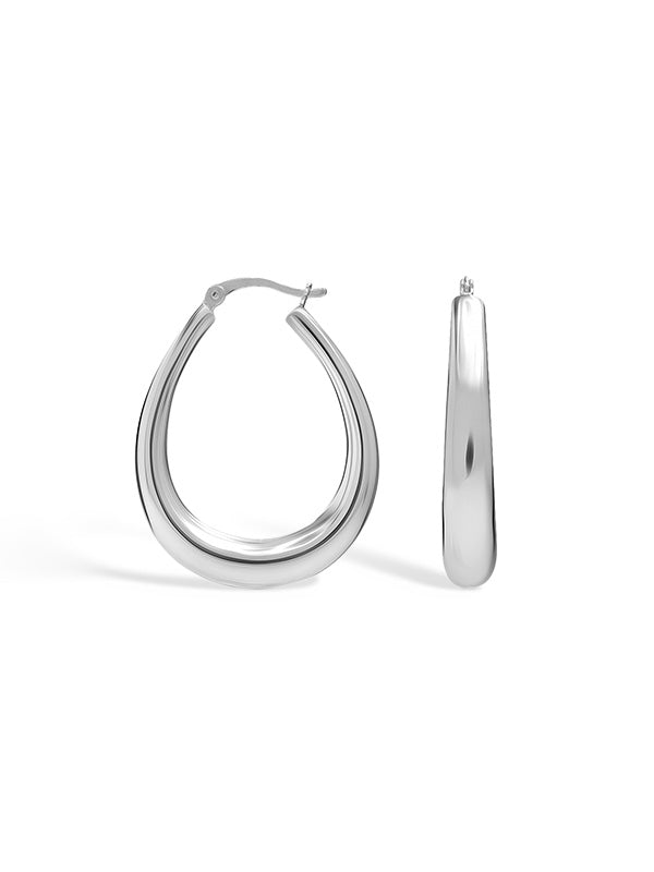 Medium Oval Puffed Shrimp Click-Top Hoops