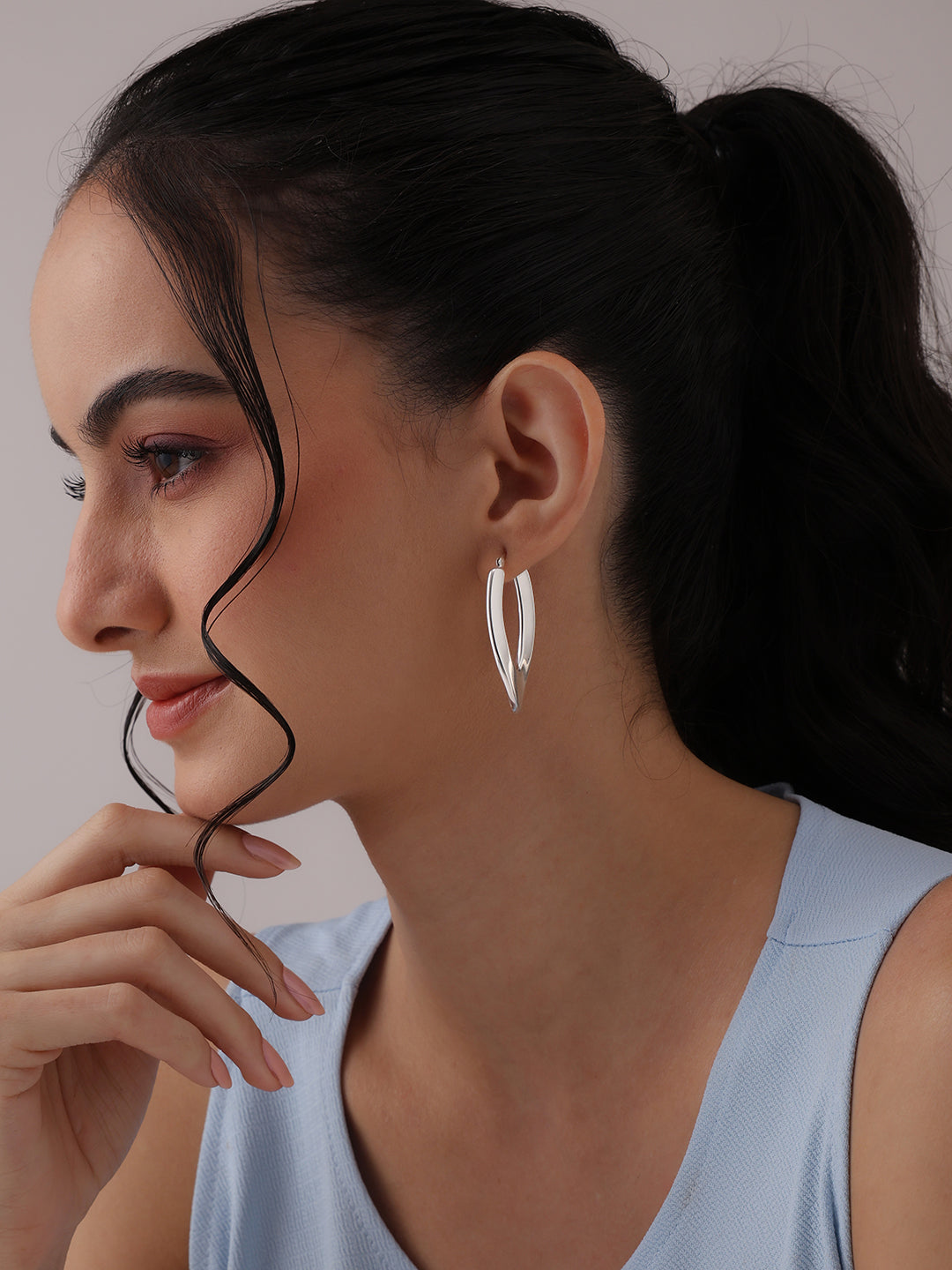 Large Vintage Oval Click-Top Hoops