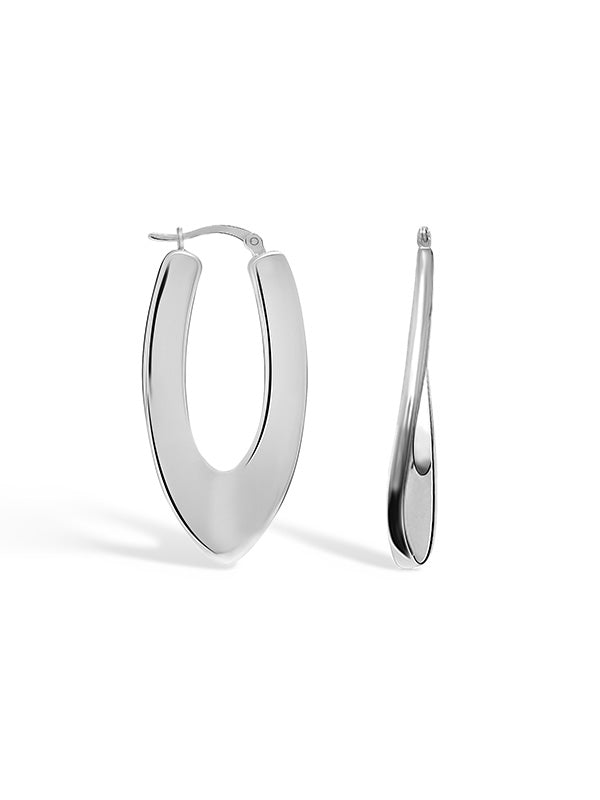 Large Vintage Oval Click-Top Hoops