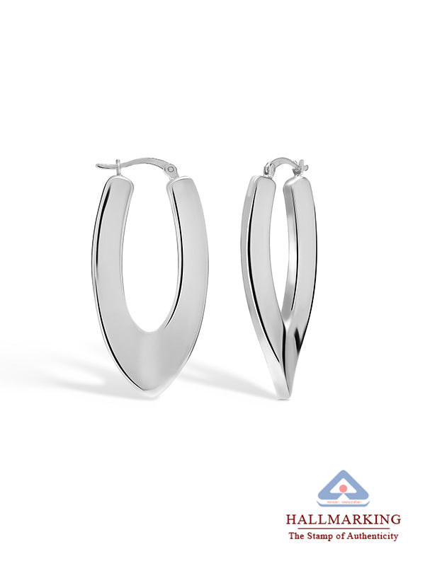 Large Vintage Oval Click-Top Hoops