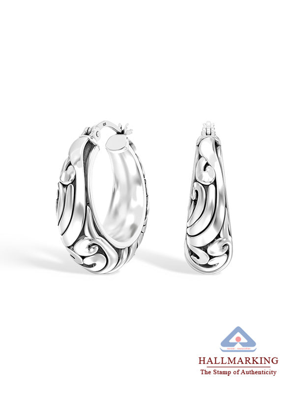 Antique Vintage Filigree Bali-Style Small Hoops