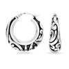 925 Sterling Silver Antique Vintage Inspired Filigree Lightweight Bali Style Chunky SMALL Click-Top Hoop Earrings for Women