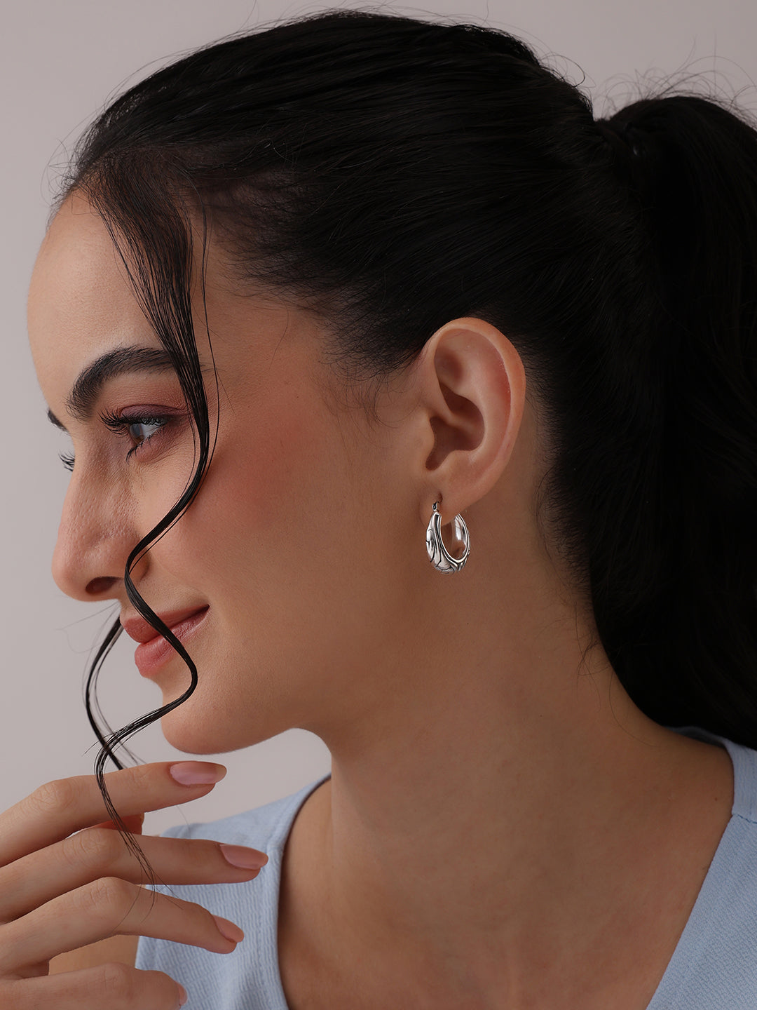 LeCalla 925 Sterling Silver Bali Hoop Earrings for Italy LeCalla 925 Sterling Silver Bali Hoop Earrings for Italy