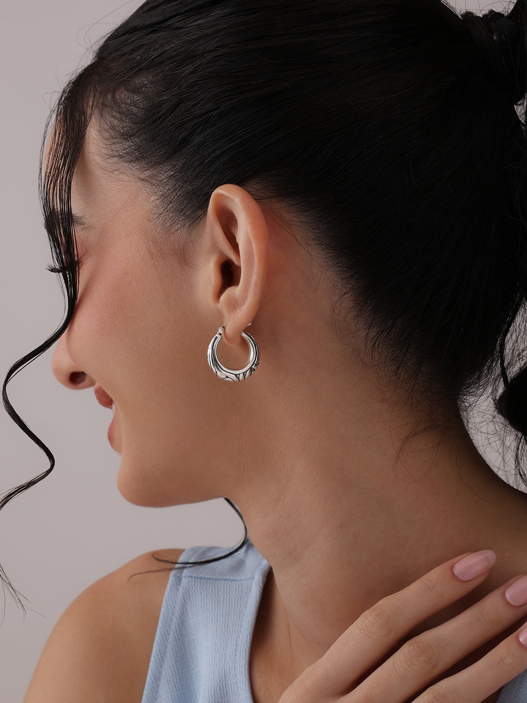 Antique Vintage Filigree Bali-Style Small Hoops