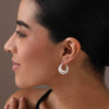 925 Sterling Silver Chunky Small Italian Design Shrimp Textured Click-Top Hoop Earrings for Women