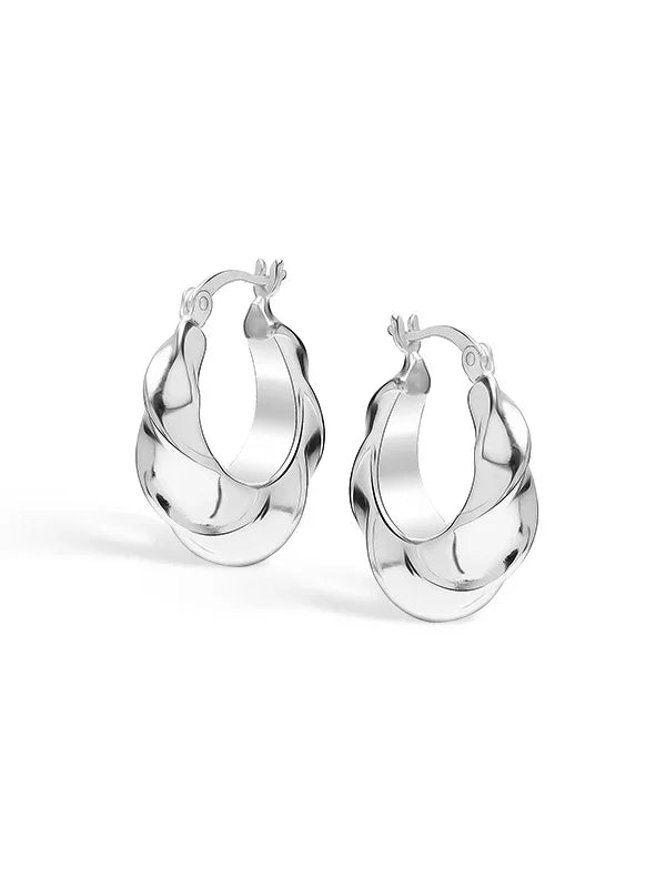 Chunky Spiral Twist Texture Click-Top Hoops