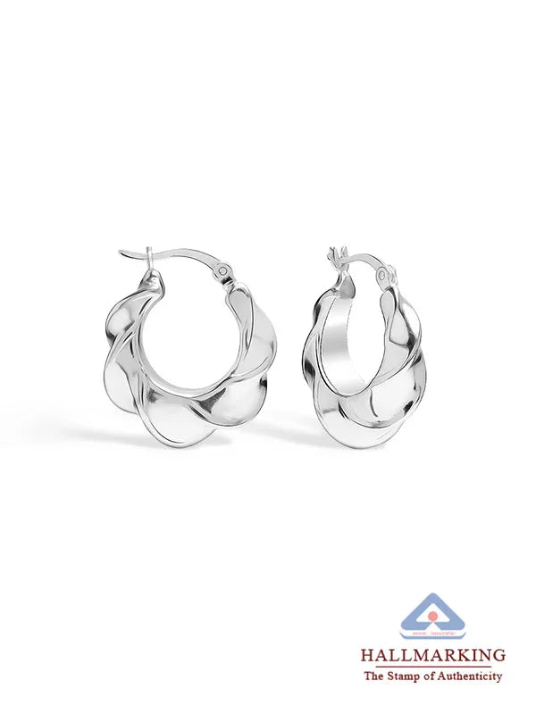 Chunky Spiral Twist Texture Click-Top Hoops