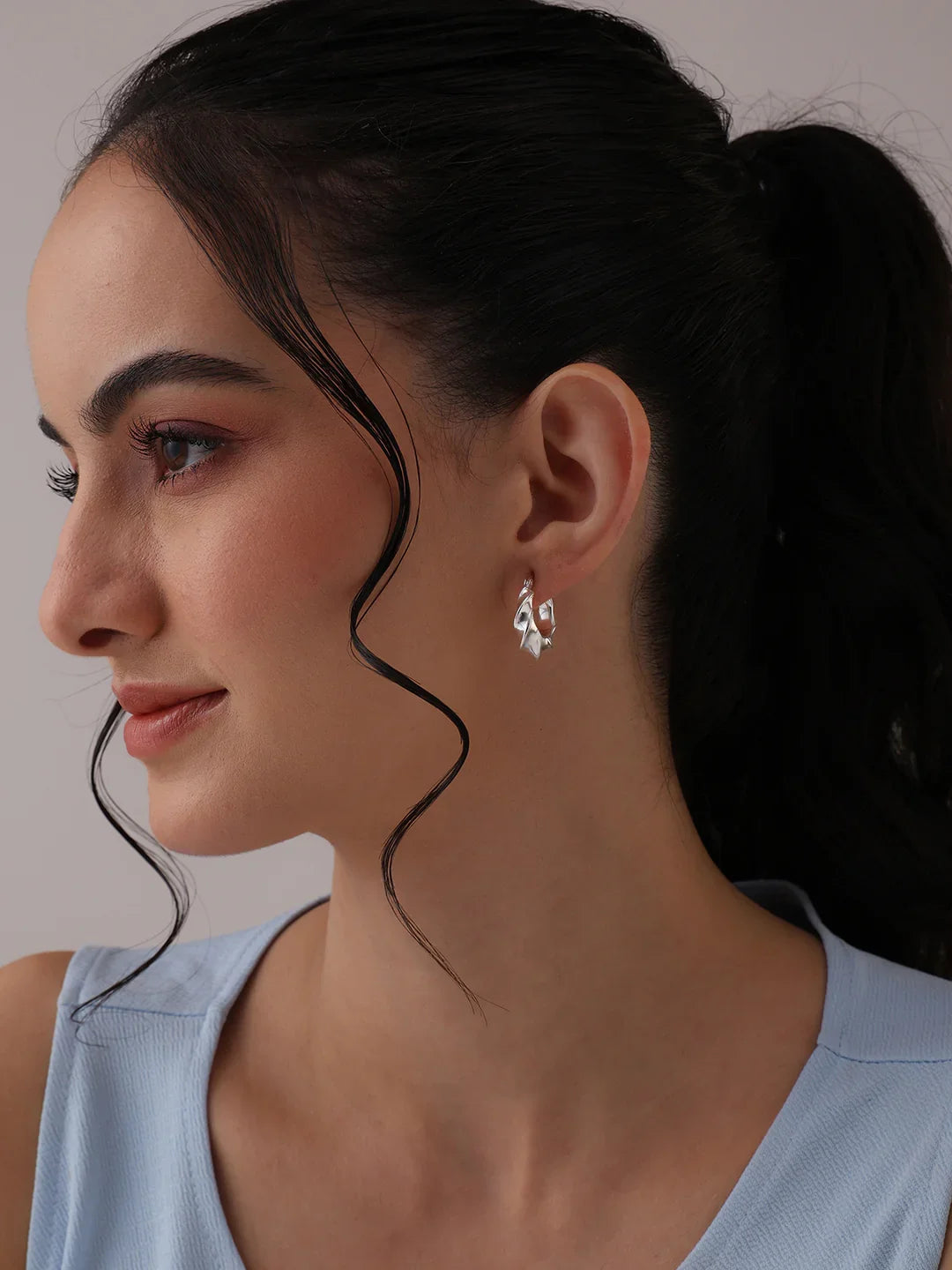 Chunky Spiral Twist Texture Click-Top Hoops