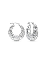 Silver Seraphine Weave Hoops