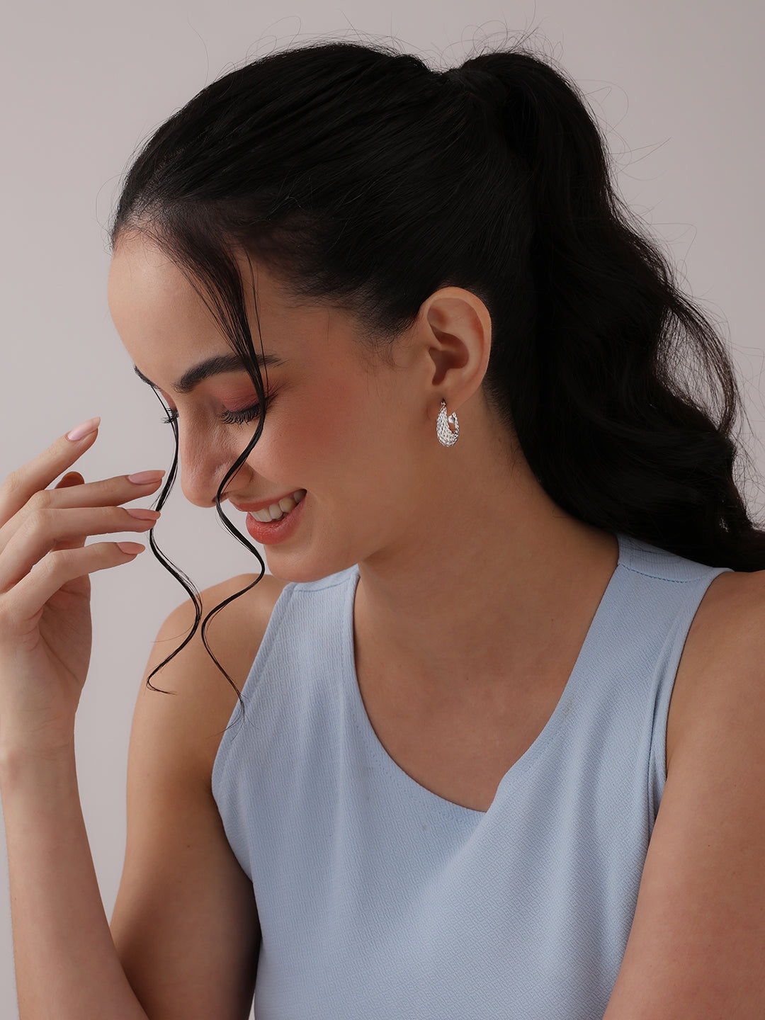 Silver Seraphine Weave Hoops