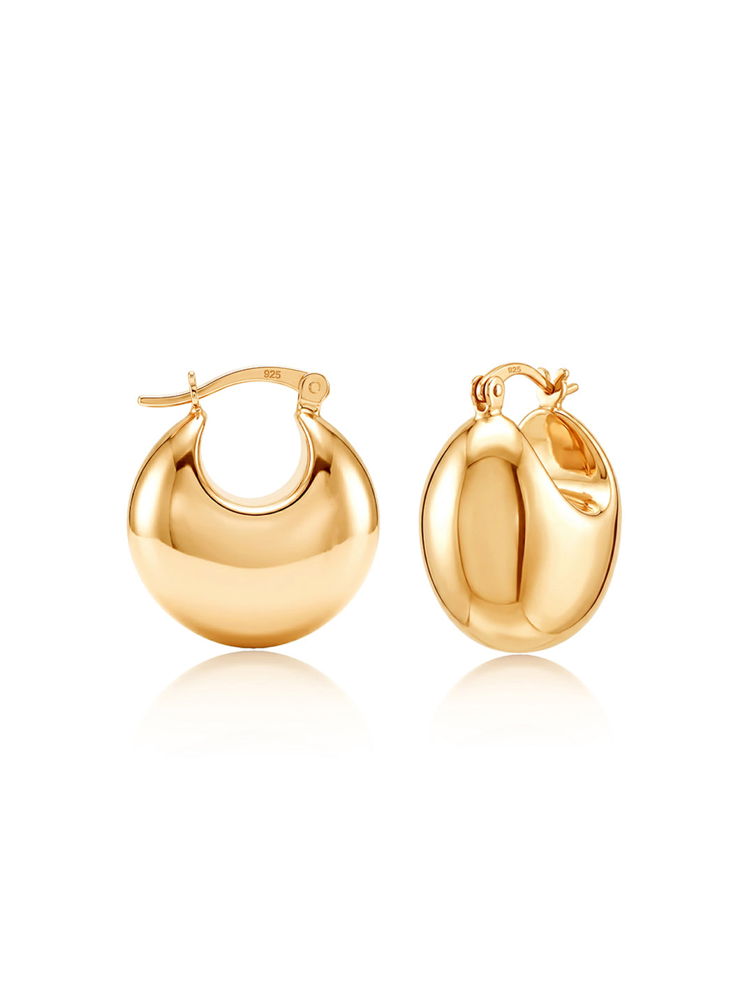 925 Sterling Silver Jewellery | 14K Gold Plated Norah Classic Hoop Earrings | acpl-ecom.myshopify.com