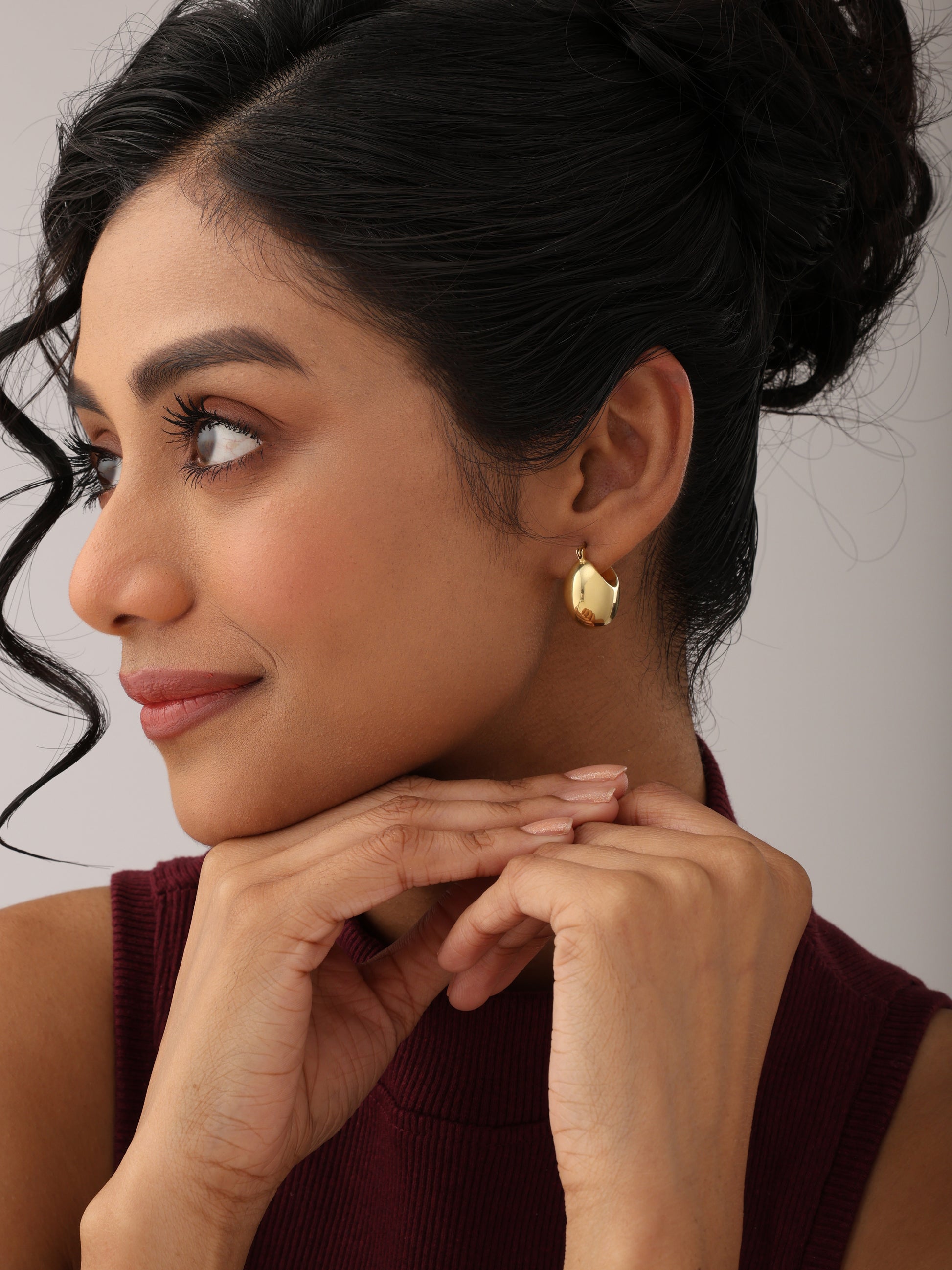 925 Sterling Silver Jewellery | 14K Gold Plated Norah Classic Hoop Earrings | acpl-ecom.myshopify.com