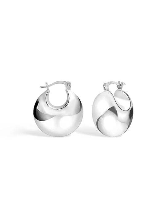 Handmade Vintage Puffed Chunky Click-Top Hoops