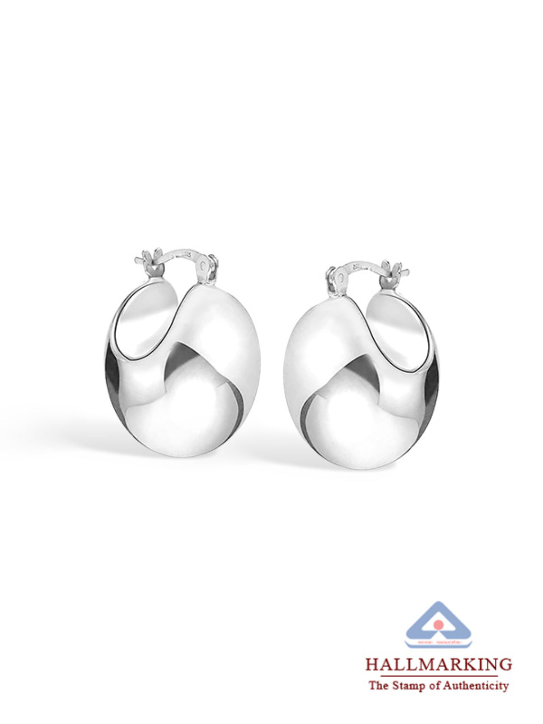 Handmade Vintage Puffed Chunky Click-Top Hoops