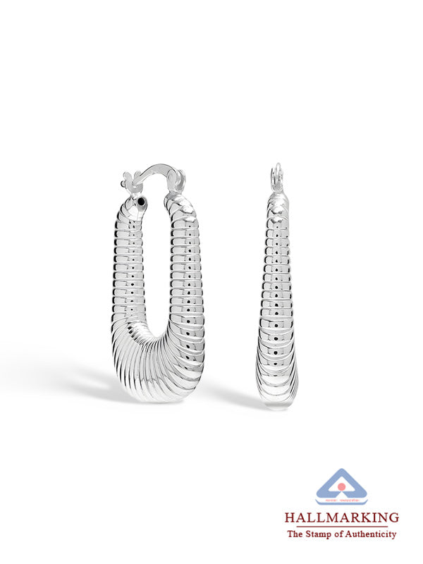 Medium Chunky Shrimp Textured U-Shape Hoops