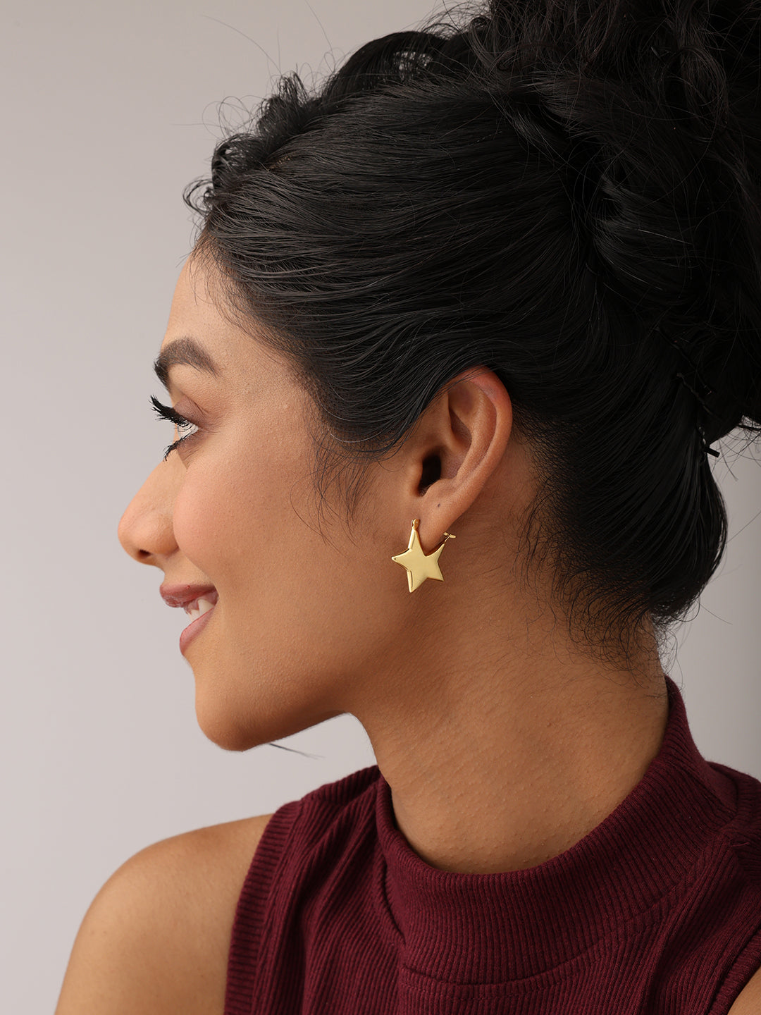 925 Sterling Silver Jewellery | 14K Gold Plated Sitaara Hoop Earrings | acpl-ecom.myshopify.com