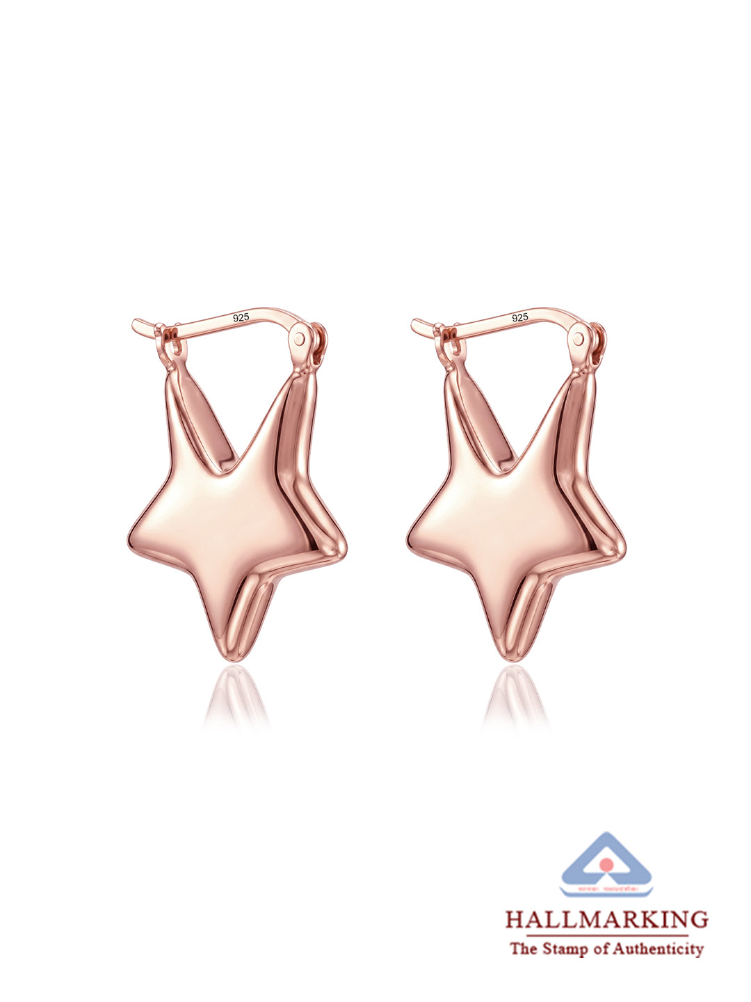 925 Sterling Silver Jewellery | 14K Rose-Gold Plated Sitaara Hoop Earrings | acpl-ecom.myshopify.com