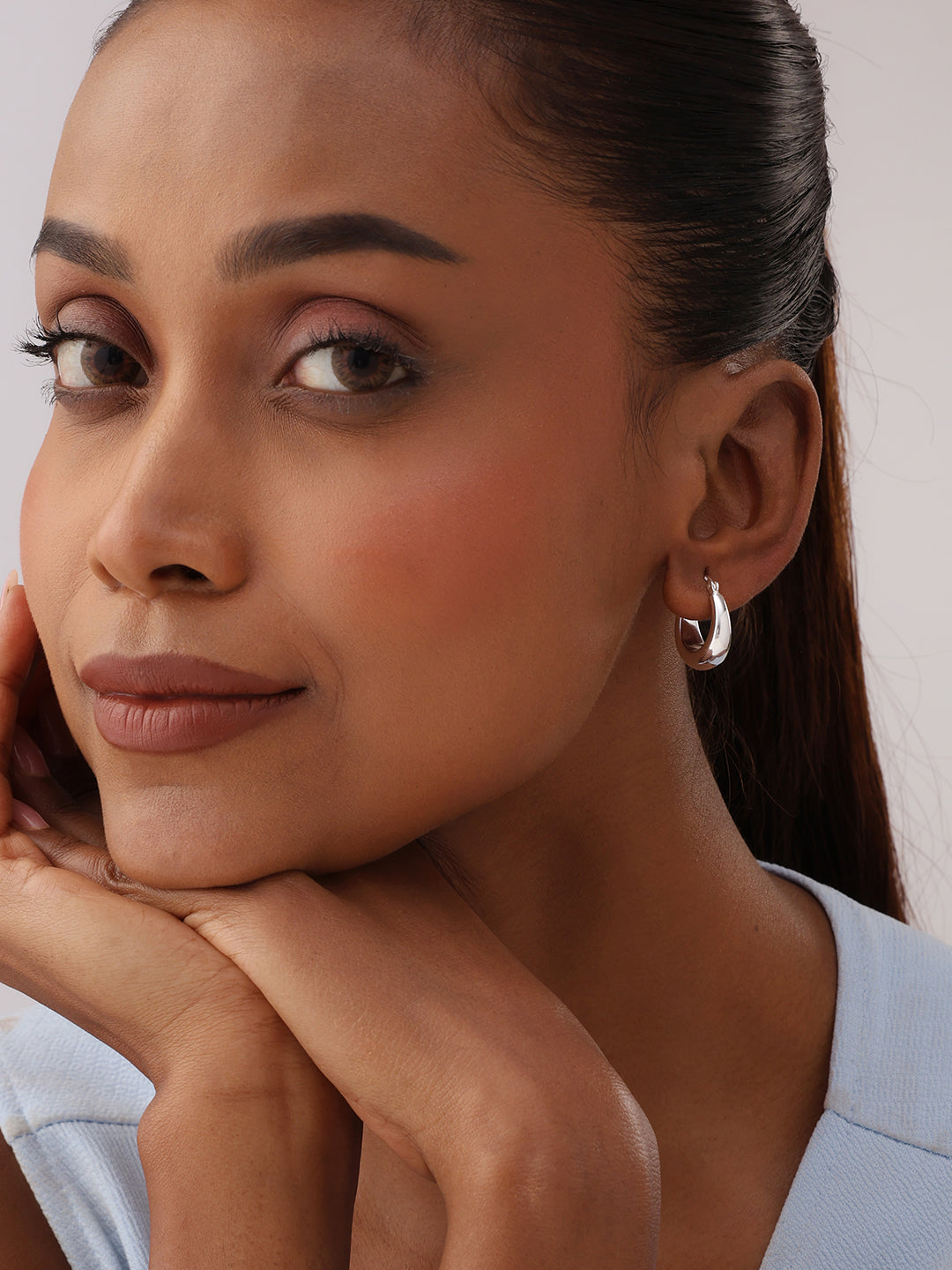 Silver Click-Top Hoops