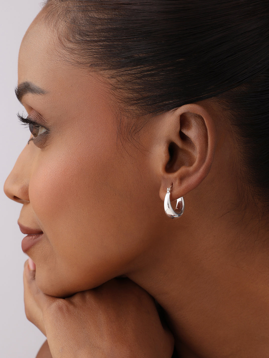 Silver Click-Top Hoops