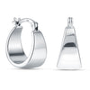 925 Sterling Silver Lightweight Wide Round Sleeper Hoop Earrings for Women
