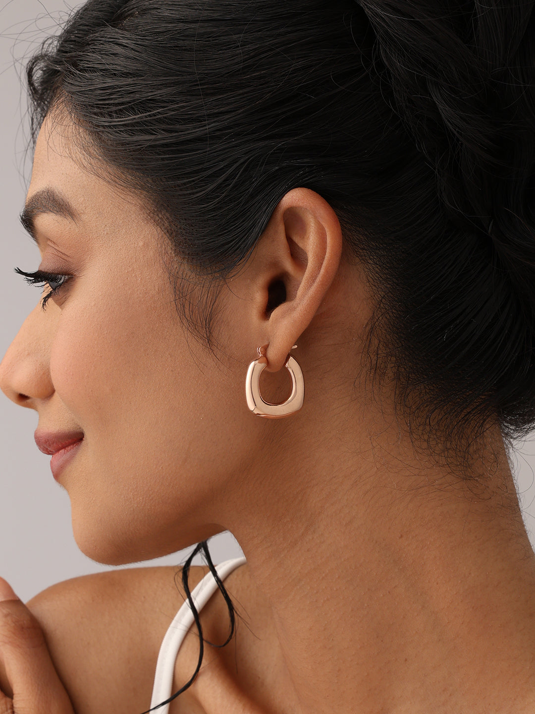 Rose Aster Square Hoops