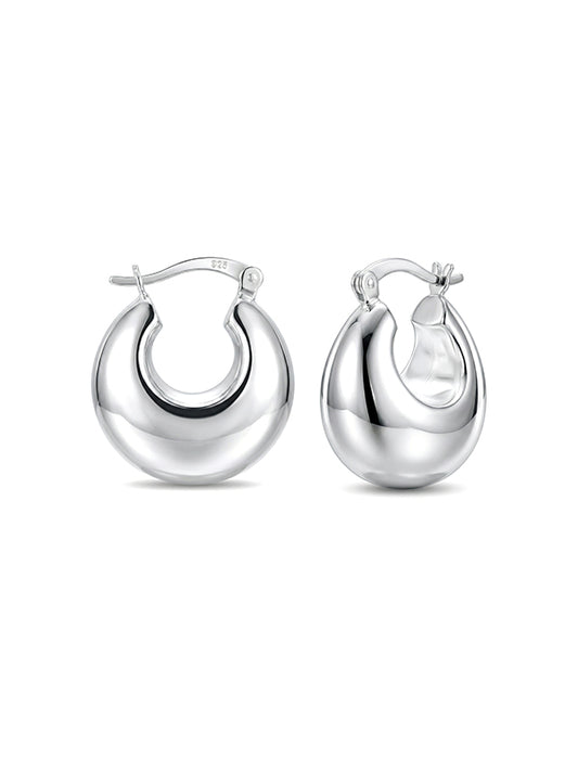 Silver Serene Click Hoop Earrings