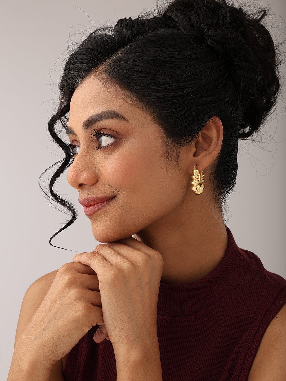 Golden Fleur Bloom Hoops