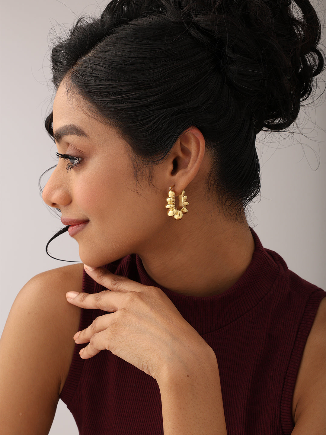 Golden Fleur Bloom Hoops