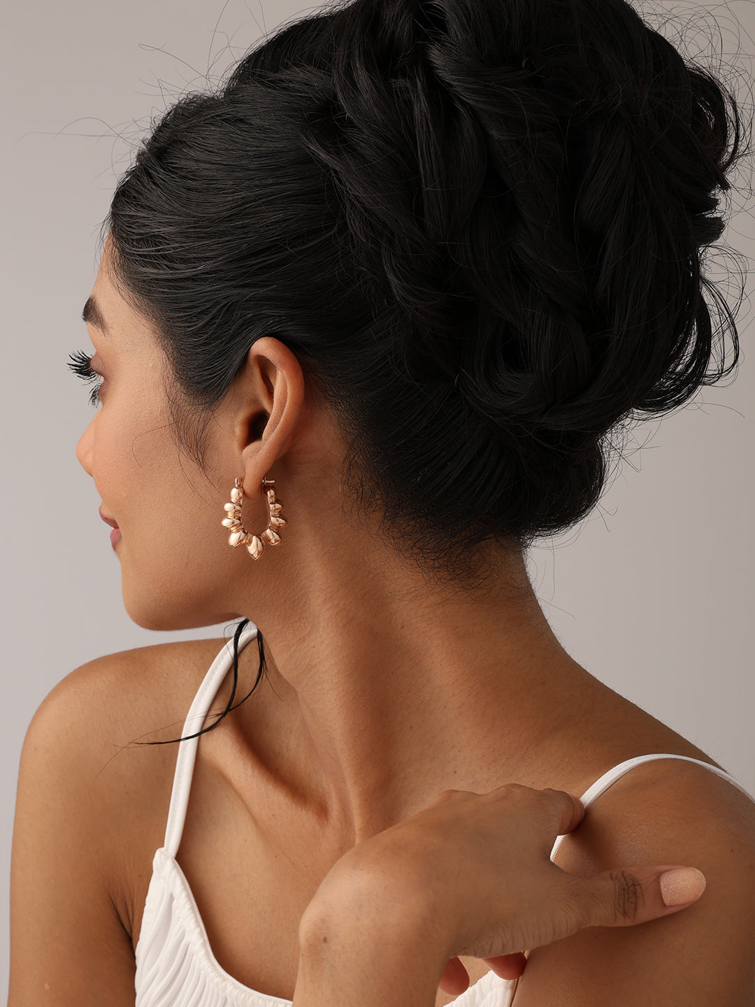 Rose Fleur Bloom Hoops