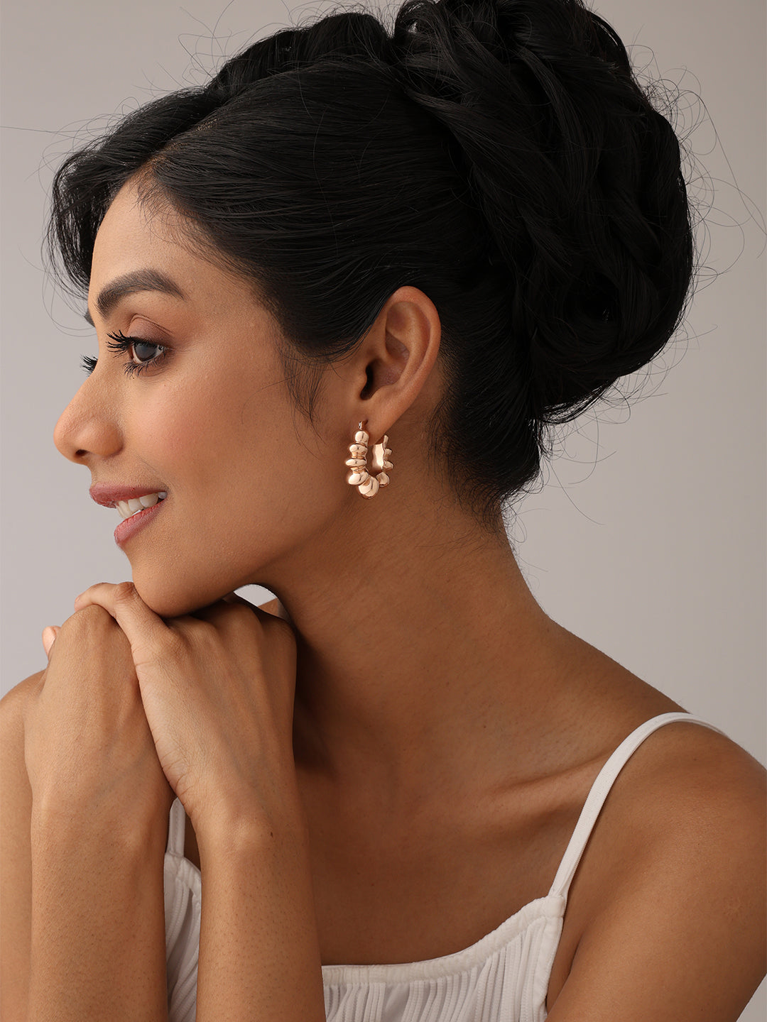 Rose Fleur Bloom Hoops