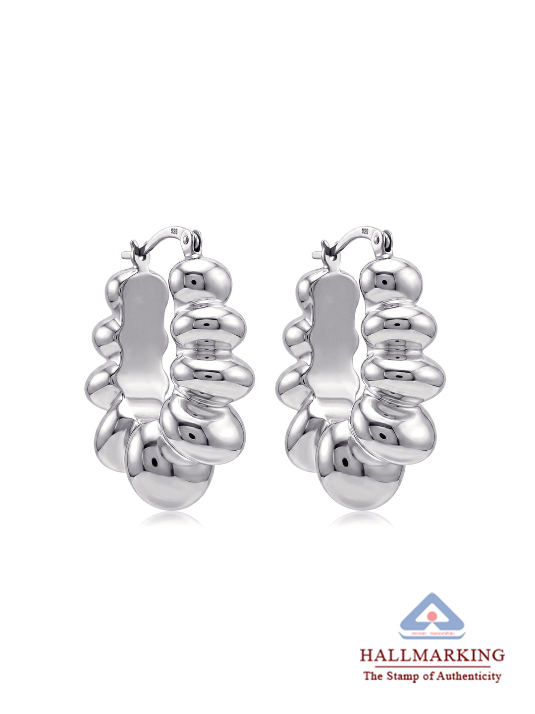 Silver Fleur Bloom Hoops