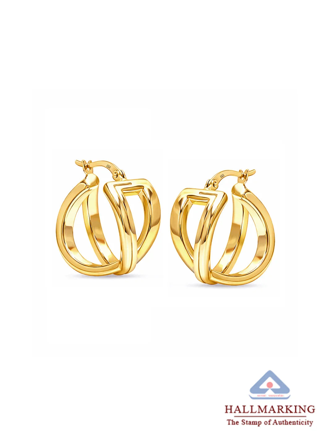 Golden Aria Crossover Hoops